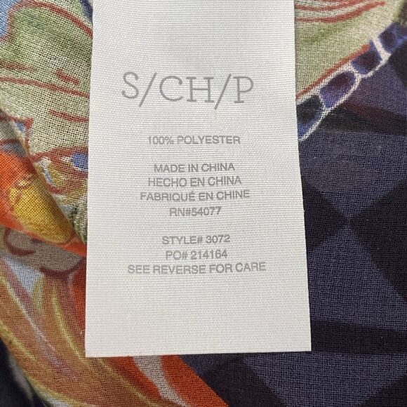 Cabi Blouse Size Small Amour Floral Heart Navy Blue Button Up Shirt Romantic - Picture 9 of 9